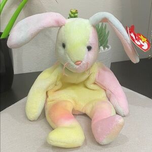 Ty Pastel Tie-Dye Bunny Plush - Yellow, Pink, Mint